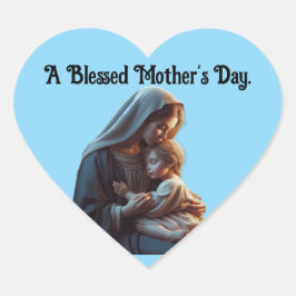 A Blessed Mother's Day Heart Shaped Sticker Hjärtformat Klistermärke