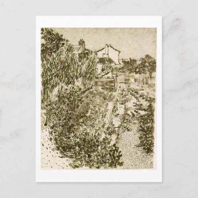 A Blommar Garden, Vincent van Gogh Vykort (Framsida)