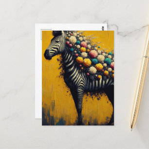 A blommigt Zebra Vykort