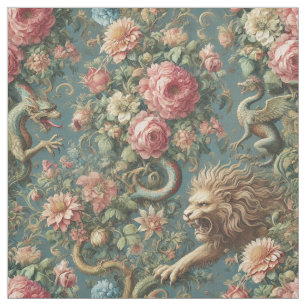 A Blooming Mythos - Gothic Påstående Tile Tyg