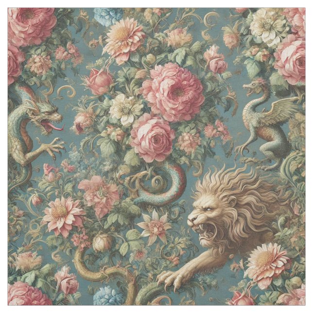 A Blooming Mythos - Gothic Påstående Tile Tyg (Provkarta)