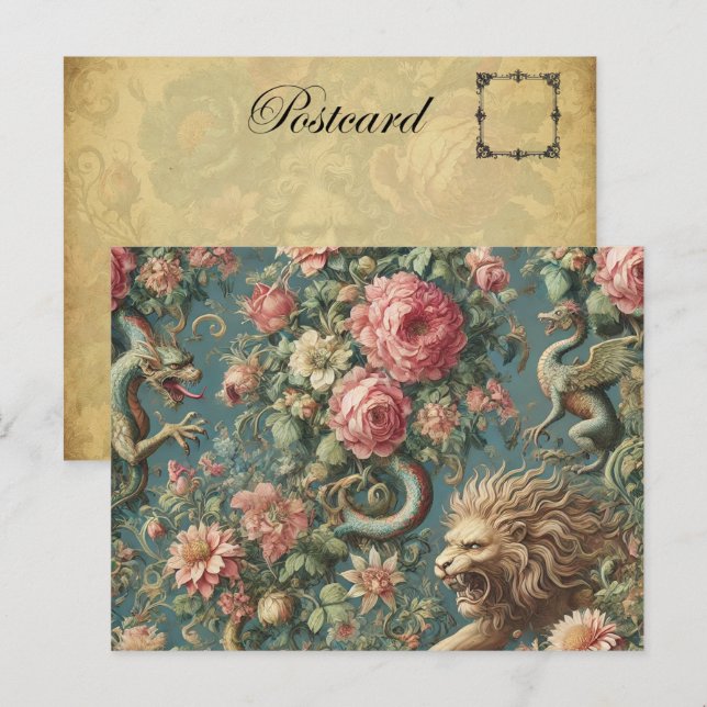 A Blooming Mythos - Gothic Victorian Helg Vykort (Fram/baksida)