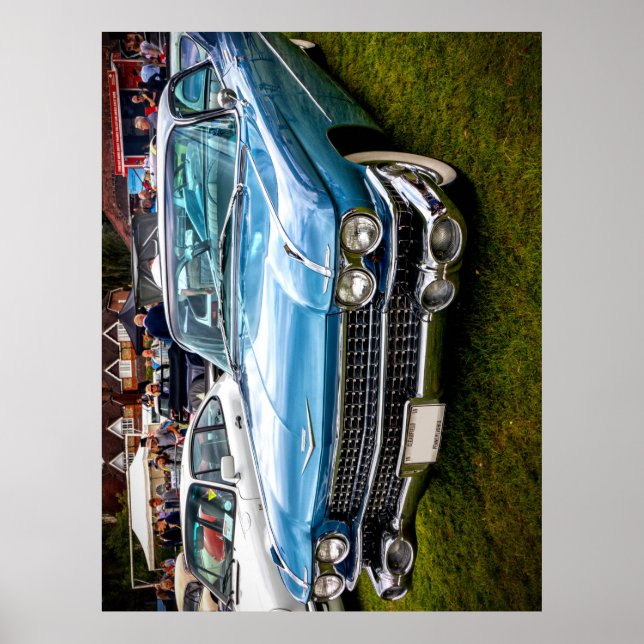 A blue 1959 Cadillac Eldorado Biarritz Poster (Framsidan)