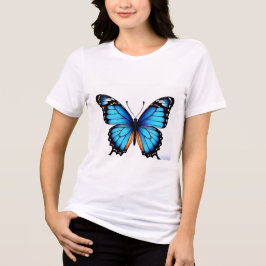 A blue butterfly women T-Shirt/ T Shirt