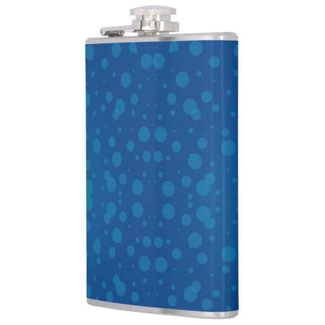A blue hip flask with a silver cap  fickplunta (Vänster)
