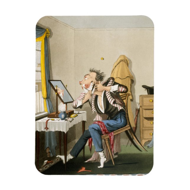 A Blunt Razor, pub. av Hunt, 1827 (färgad etchin) Magnet (Vertikal)