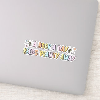 A Bok A Day Behålla Reality Away Bok Älskare Stick Klistermärken