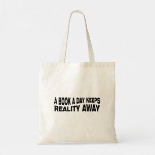 A Bok A Day Behållas Reality Away Tygkasse