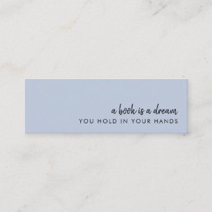 A Bok är en Dream Modern Blue Mini Bookmark-kort Visitkort