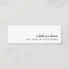 A Bok är ett Dream Modern Mini Bookmark-kort Mini Visitkort
