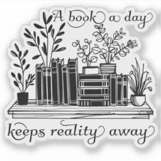 A Bok Behålla per dag Reality Away Bookish Bok Äls Klistermärken