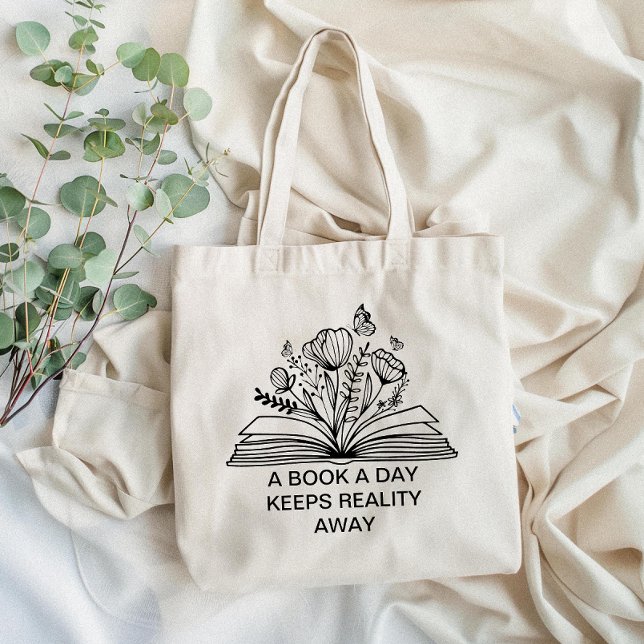 A Bok per Behålla - verklighetsanpassad utformning Tygkasse (Carry your love for reading with our tote bag featuring a witty book quote—perfect for book lovers!)