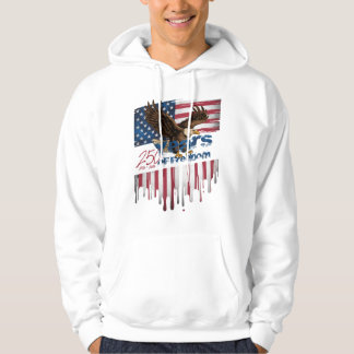 A bold, distressed illustration of a soaring bald hoodie