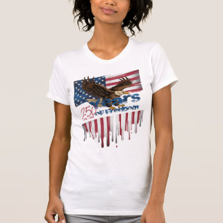 A bold, distressed illustration of a soaring bald t shirt