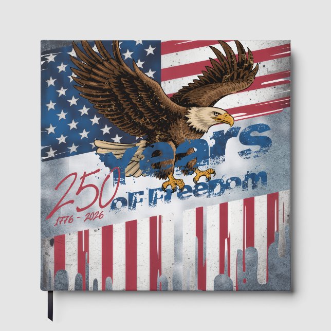 A bold,  illustration of an American symbol Gästböcker (Framsida)