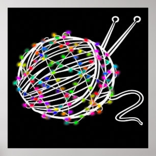 A Boll i Knitting Wood   Snygg design Poster