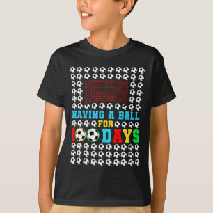 A Boll under 100 dagar Roligt Kids Boys-fotbollssp T Shirt
