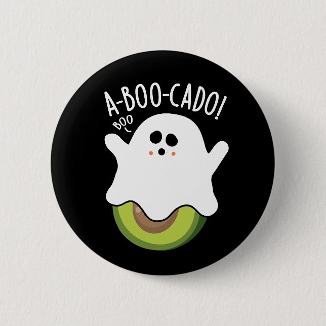 A-boo-cado Funny Avocado Pun Mörk BG Knapp (Framsida)