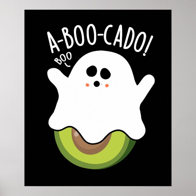 A-boo-cado Funny Avocado Pun Mörk BG Poster (Framsidan)