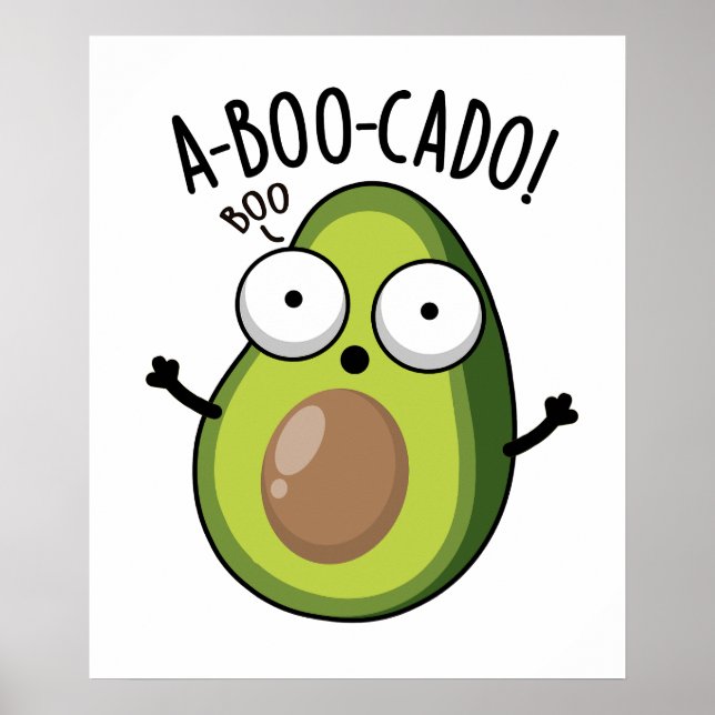 A-boo-cado Funny Avocado Skrämmer Puns Poster (Framsidan)
