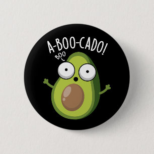 A-boo-cado Roliga Avokado Skräck Puns Mörk Bakgrun Knapp