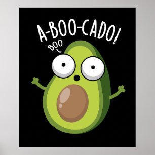 A-boo-cado Roliga Avokado Skräck Puns Mörk Bakgrun Poster