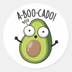 A-boo-cado Roliga Avokado Skräck Puns Runt Klistermärke