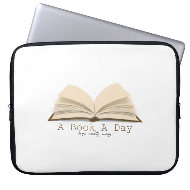 A Book A Day: Keeps Reality Away Electronics Bag Laptop Fodral (Framsidan)
