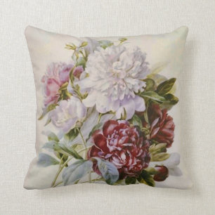 A Bouquet av Peony Flowers av Pierre Redoute Kudde