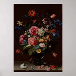 A Bouquet of Flowers Clara Peeters Art Print Poster