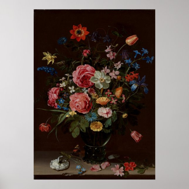 A Bouquet of Flowers Clara Peeters Art Print Poster (Framsidan)