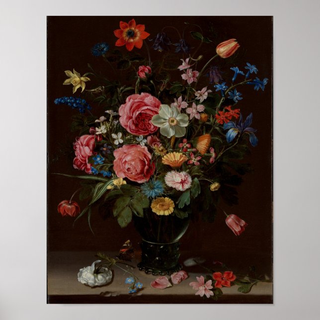 A Bouquet of Flowers Clara Peeters Art Print Poster (Framsidan)