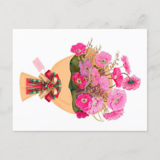 A bouquet of pink flowers canvas Print Helg Vykort
