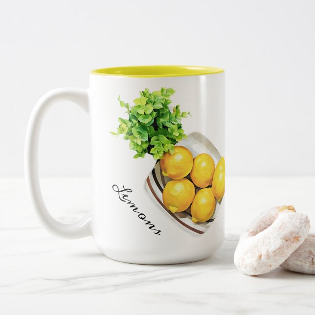 A Bowl of Lemons Mugg (Med munk)