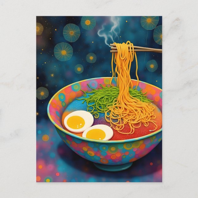 A Bowl of Yummy Ramen and Eggs Postcard Vykort (Framsida)