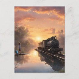 A Boy Fishing Vykort