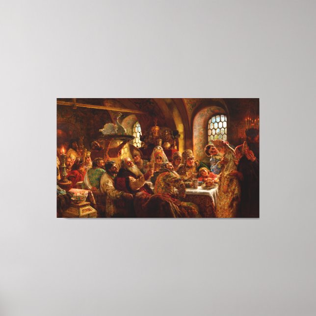 A Boyar Bröllop Feast av Konstantin Makovsky 1883 Canvastryck (Framsida)