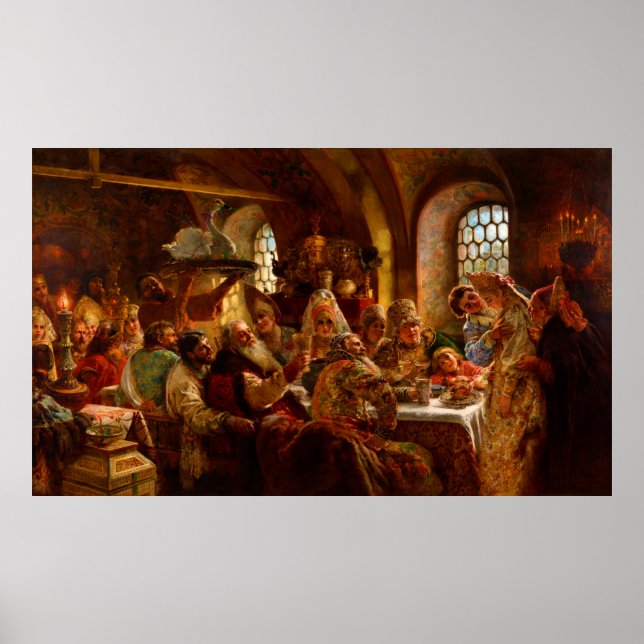 A Boyar Bröllop Feast av Konstantin Makovsky 1883 Poster (Framsidan)