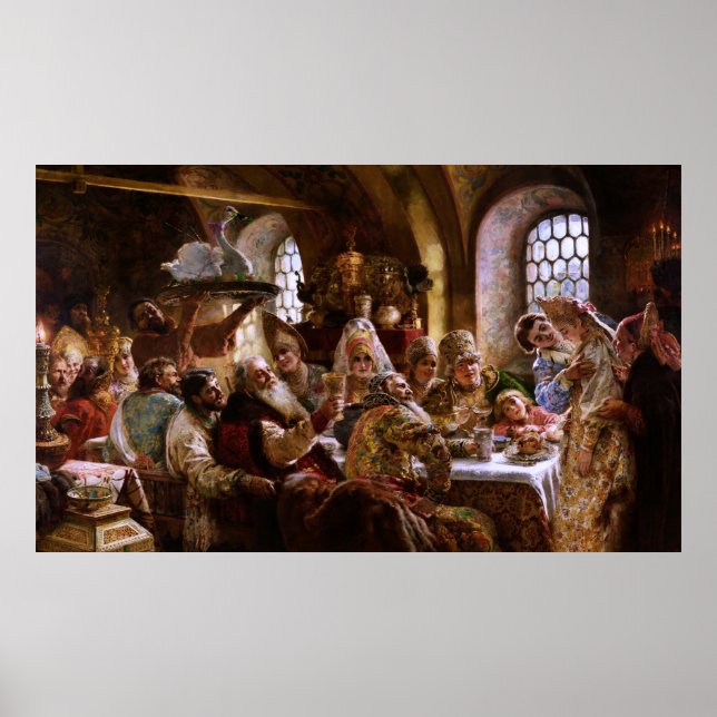 A Boyar Bröllop Feast av Konstantin Makovsky Poster (Framsidan)