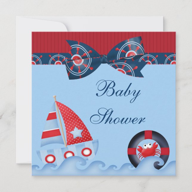 A Boys Sea Life Baby Shower Inbjudningar (Framsida)