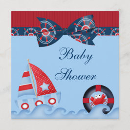 A Boys Sea Life Baby Shower Inbjudningar