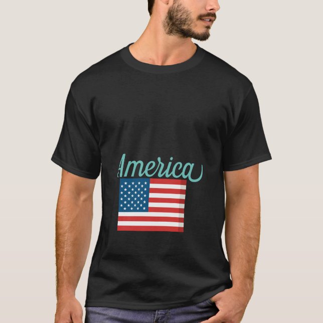 A bra T-shirt for America, USA with the flagga (Framsida)