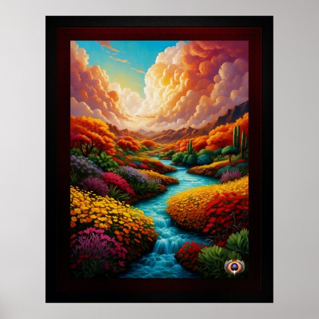 A Breathtake Fantasy Ligcape AI Art - Xzendor7 Poster (Framsidan)