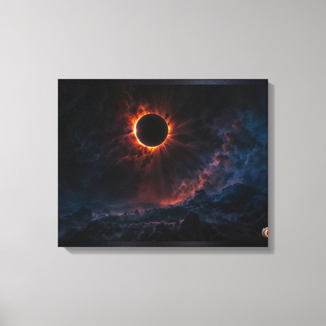 A Breathtake Solar Eclipse AI Art av Xzendor 7 Canvastryck (Framsida)