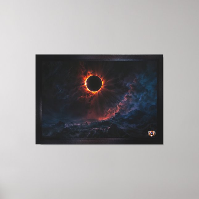 A Breathtake Solar Eclipse AI Art av Xzendor 7 Canvastryck (Framsida)