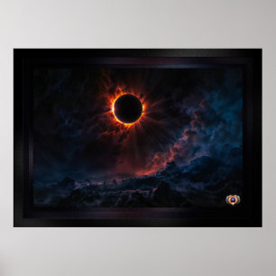 A Breathtake Solar Eclipse AI Art av Xzendor 7 Poster