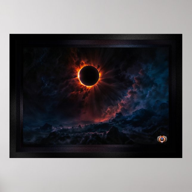 A Breathtake Solar Eclipse AI Art av Xzendor 7 Poster (Framsidan)