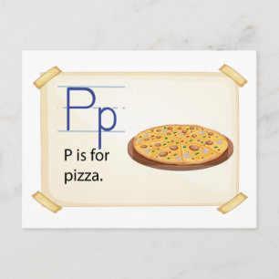 A brev P för pizza Vykort