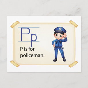 A brev P för polis Vykort