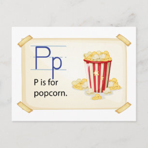A brev P för popcorn Vykort